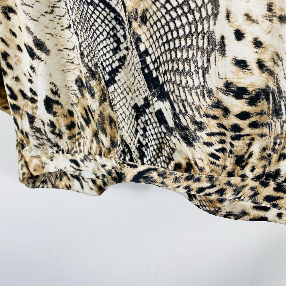Chico's Top Large 2 12 Snakeskin Print V-Neck Dolman Sleeve Pullover Blouse - Picture 4 of 6
